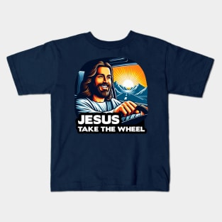 Jesus Take The Wheel Kids T-Shirt